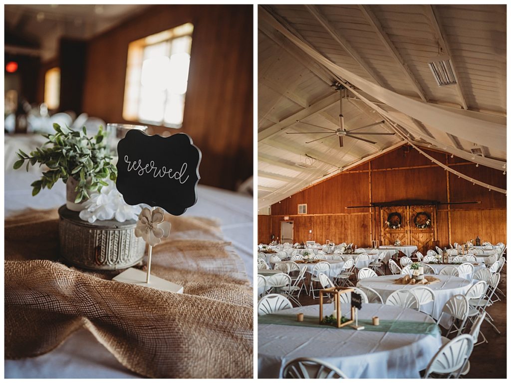table sign and venue set up in Texas ranch wedding
