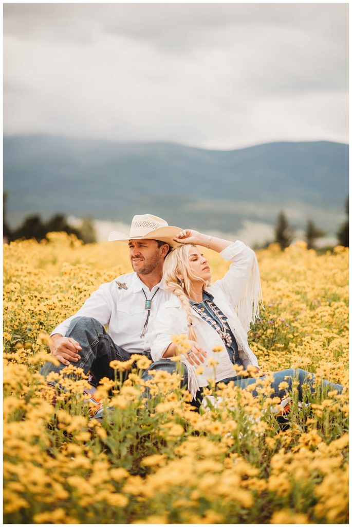 couple in field of flowers by Palo Duro Wedding Photographer