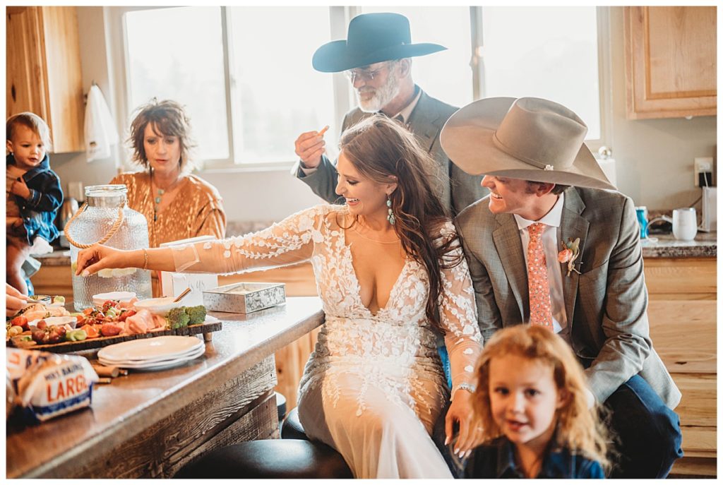group of people eating by Palo Duro wedding photographer