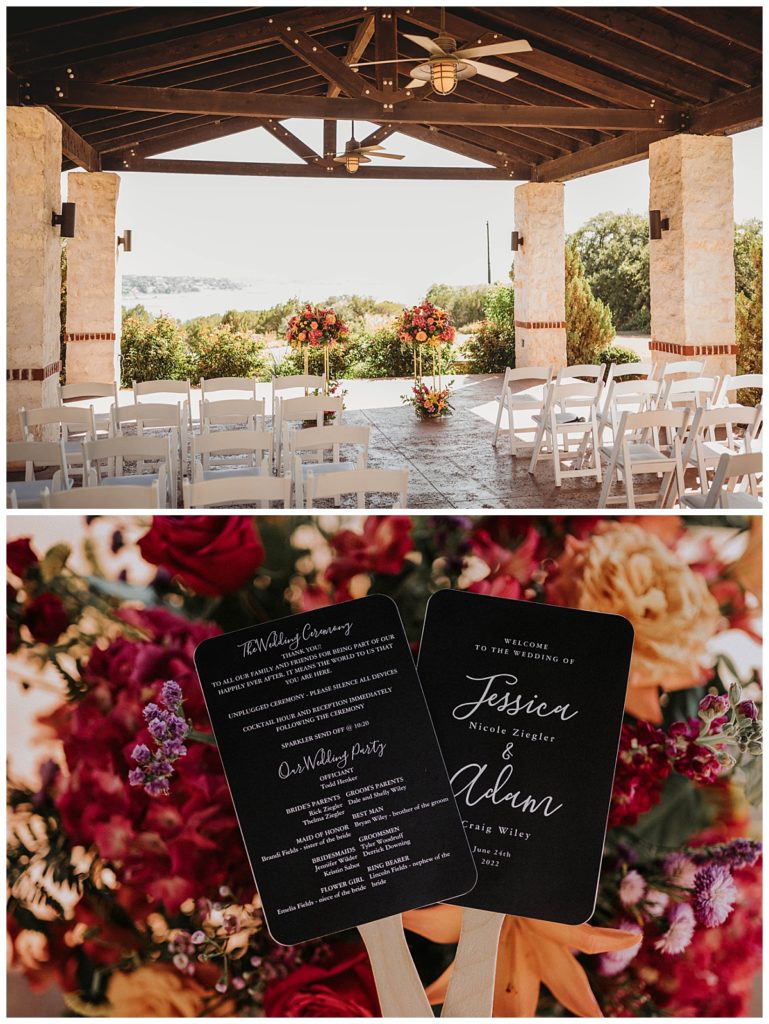 venue and program cards by Three Feather Photo
