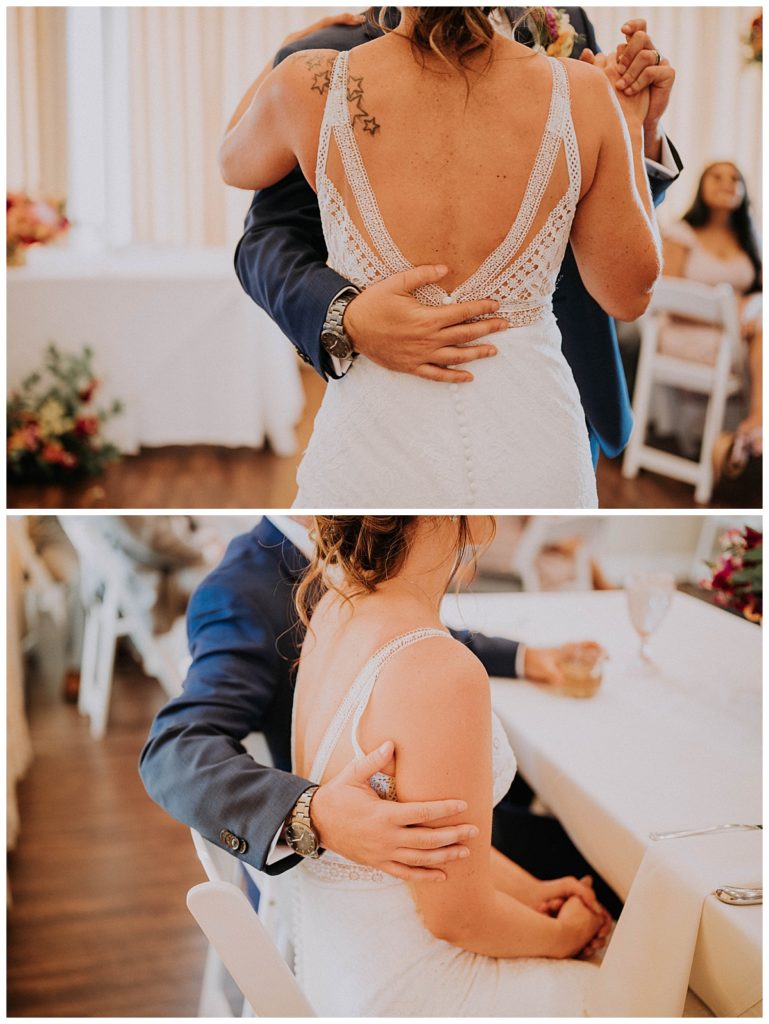 husband has arm around wife by Palo Duro wedding photographer