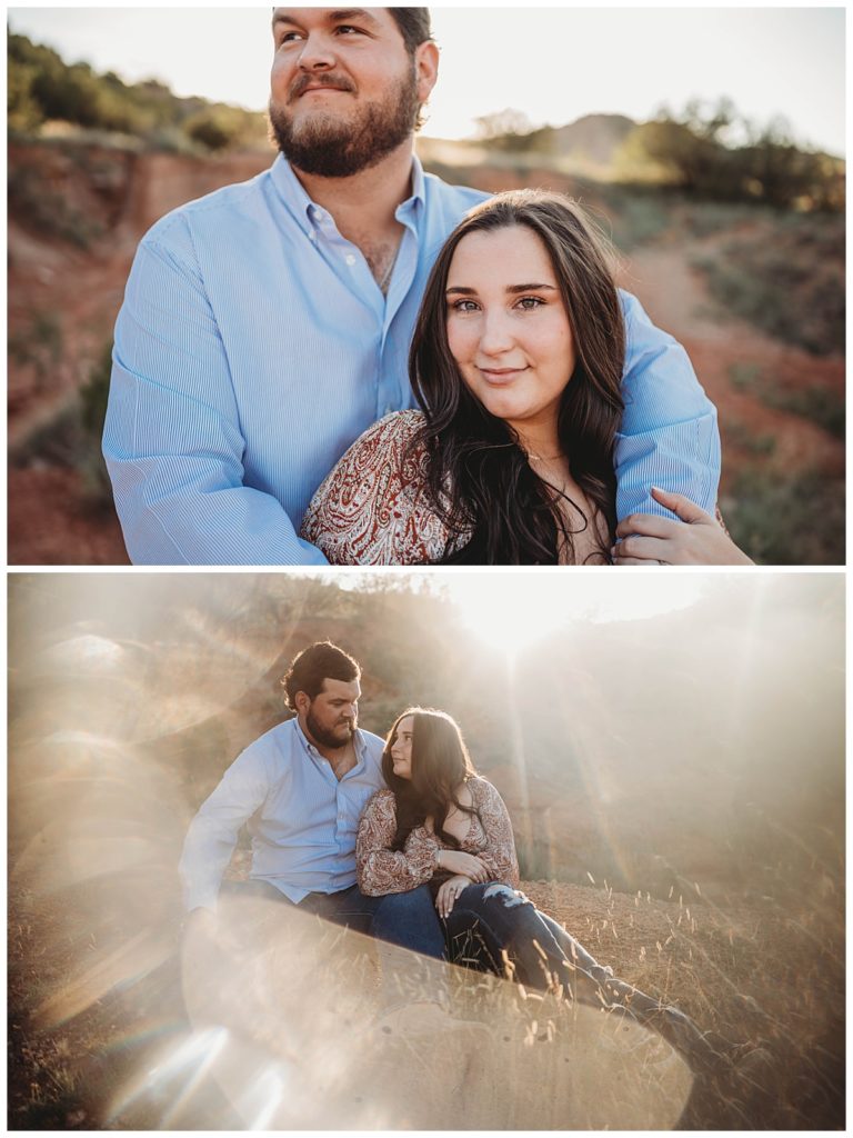 woman being hugged by fiancé by Amarillo photographer