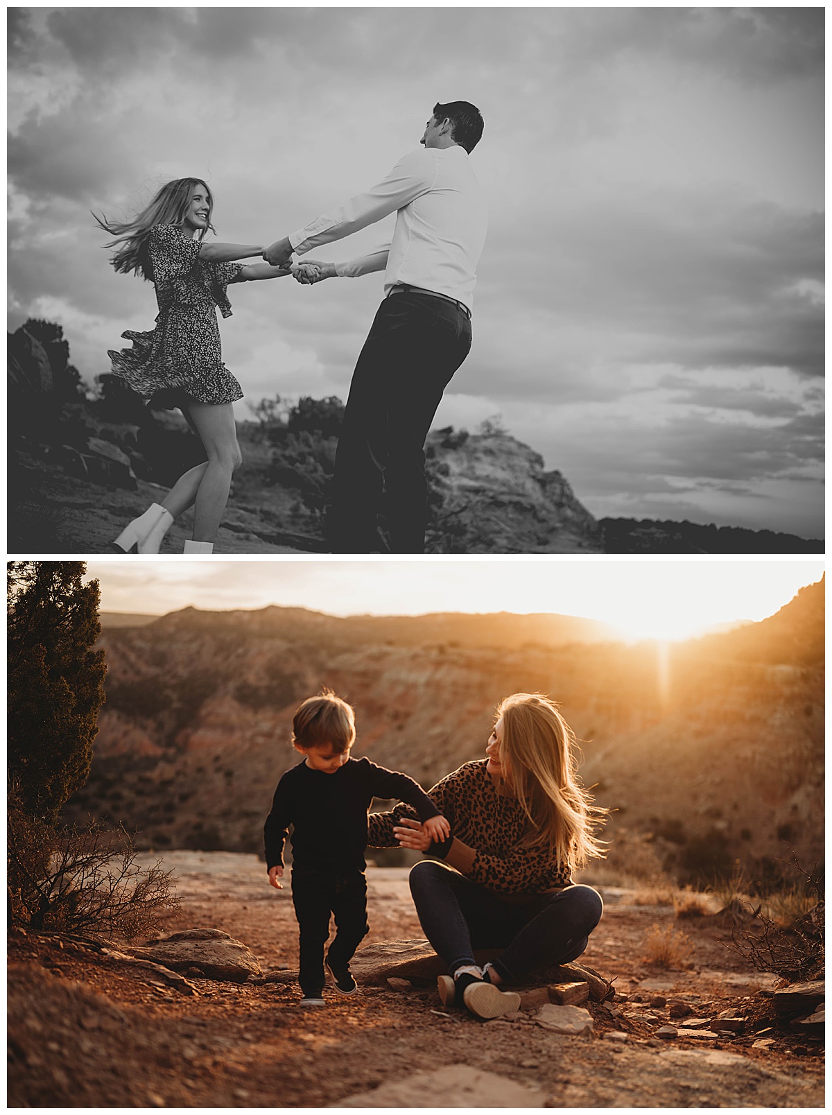 couple spinning and mother with son at  Palo Duro Canyon locations